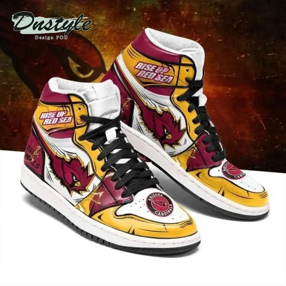 Air JD Hightop Shoes NFL Arizona Cardinals Yellow White Air Jordan 1 High Sneakers