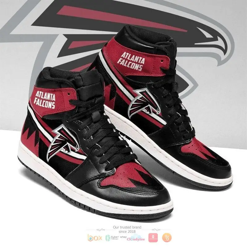 Air JD Hightop Shoes NFL Atlanta Falcons Red Black Air Jordan 1 High Sneakers V2