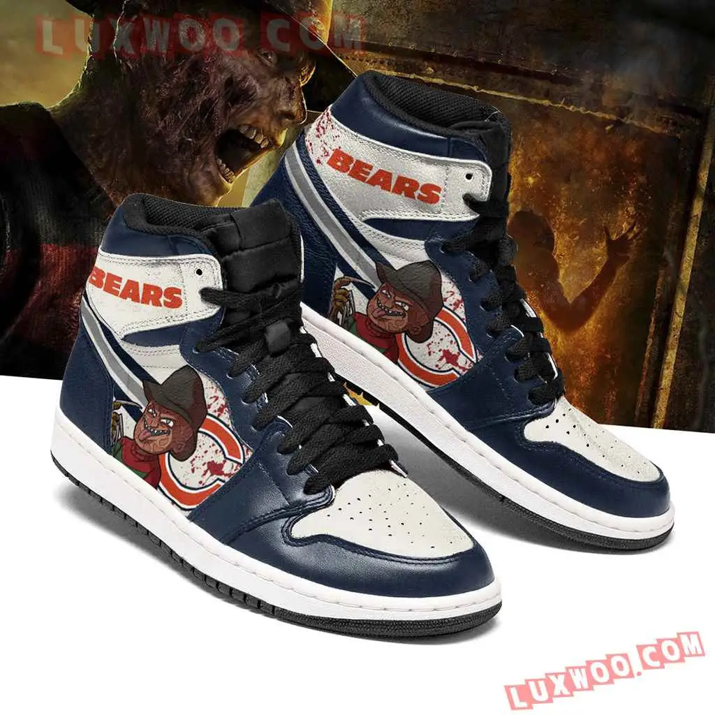 Air JD Hightop Shoes NFL Chicago Bears Dark Blue White Monster Air Jordan 1 High Sneakers