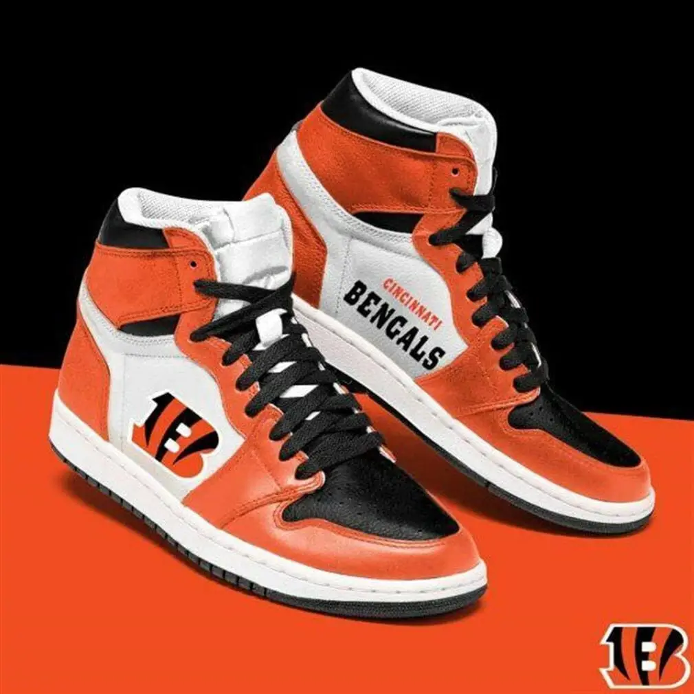 Air JD Hightop Shoes NFL Cincinnati Bengals Orange White Air Jordan 1 High Sneakers V2