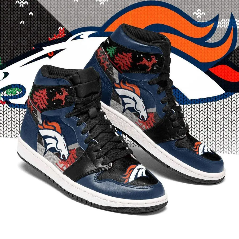 Air JD Hightop Shoes NFL Denver Broncos Christmas Blue Air Jordan 1 High Sneakers