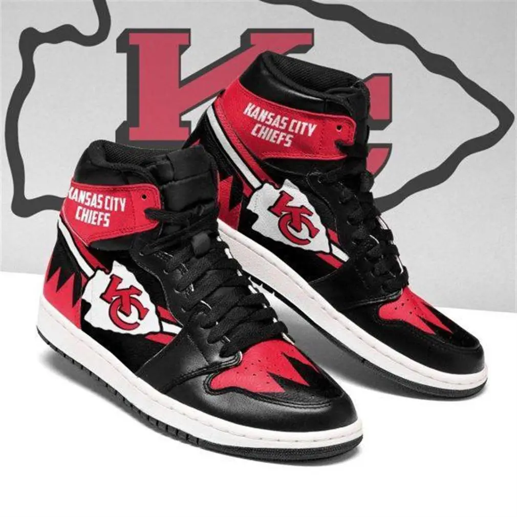 Air JD Hightop Shoes NFL Kansas City Chiefs Red Black Air Jordan 1 High Sneakers