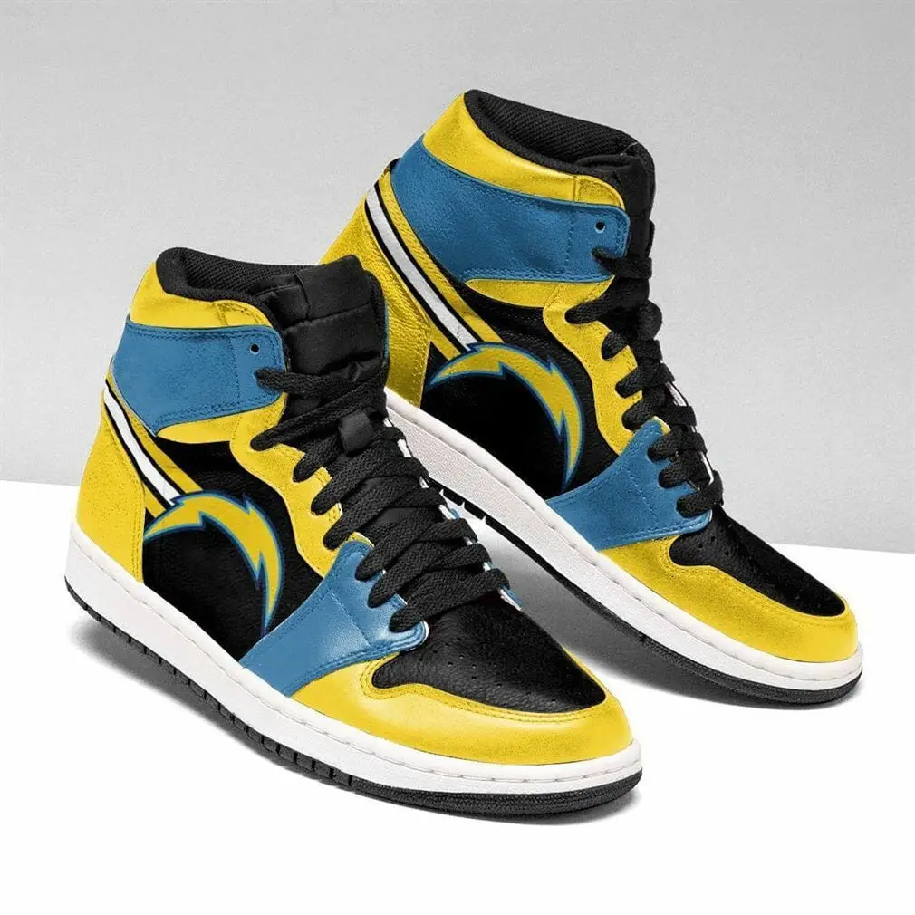 Air JD Hightop Shoes NFL Los Angeles Chargers Gold Black Air Jordan 1 High Sneakers