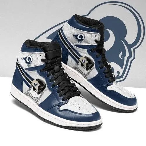 Air JD Hightop Shoes NFL Los Angeles Rams Jack Skellington Edition Air Jordan 1 High Sneakers Air JD Hightop Shoes NFL Los Angeles Rams Jack Skellington Edition Air Jordan 1 High Sneakers - Image 1