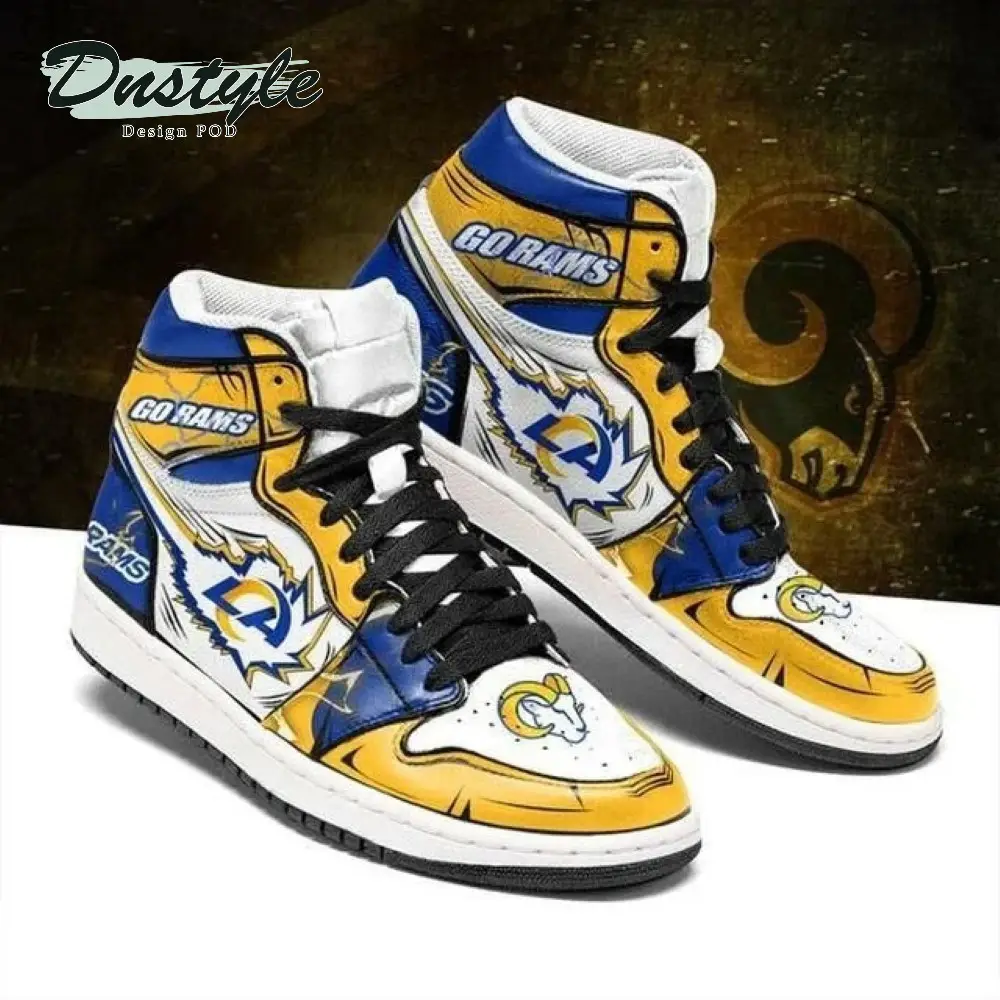 Air JD Hightop Shoes NFL Los Angeles Rams Special Edition Air Jordan 1 High Sneakers