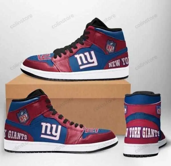 Air JD Hightop Shoes NFL New York Giants Red Blue Air Jordan 1 High Sneakers Air JD Hightop Shoes NFL New York Giants Red Blue Air Jordan 1 High Sneakers - Image 1