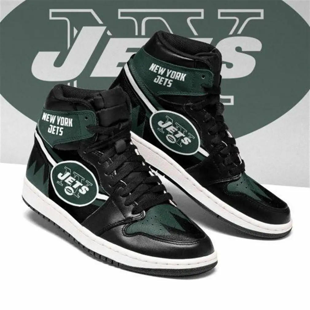 Air JD Hightop Shoes NFL New York Jets Black Green Air Jordan 1 High Sneakers