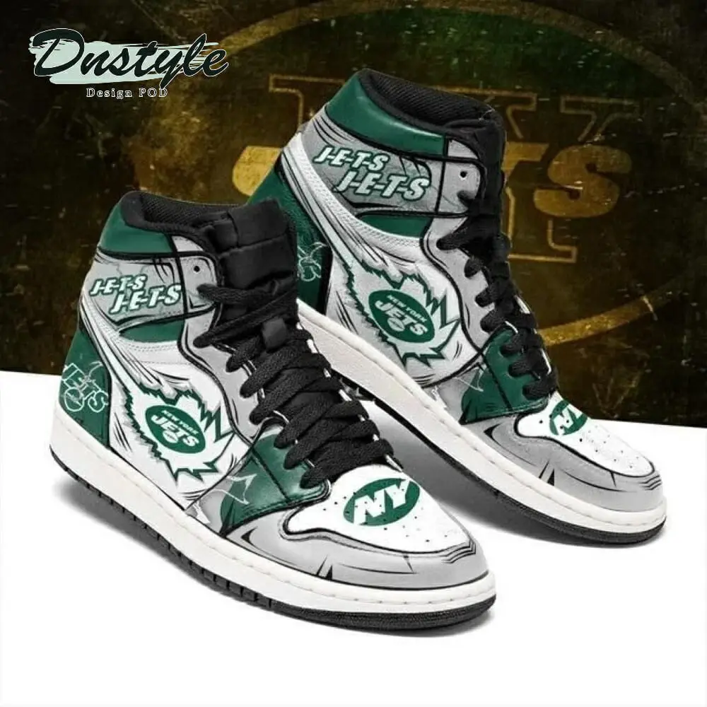 Air JD Hightop Shoes NFL New York Jets Green Grey Air Jordan 1 High Sneakers