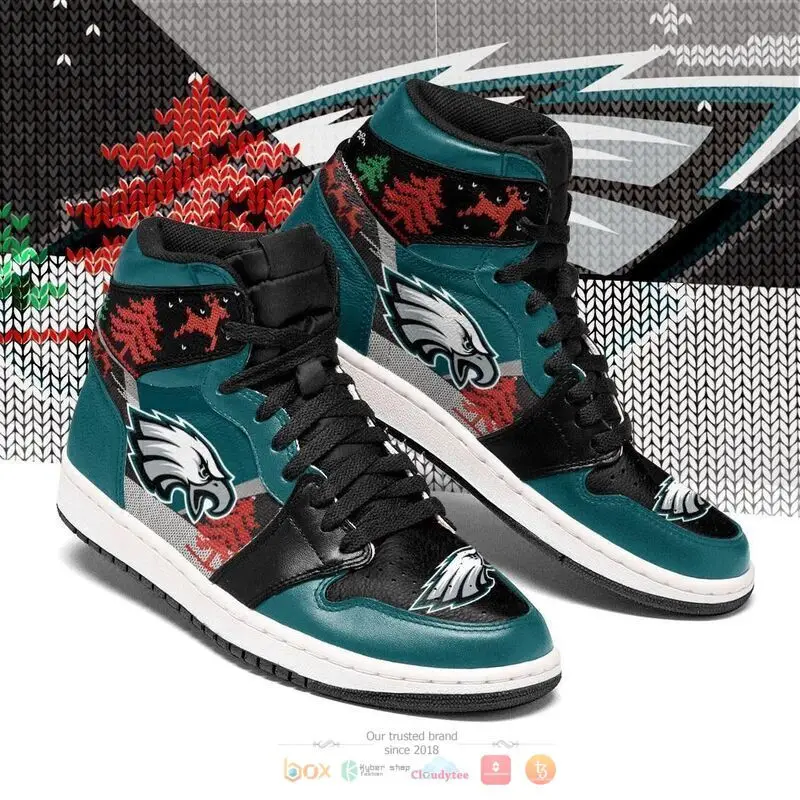 Air JD Hightop Shoes NFL Philadelphia Eagles Christmas Air Jordan 1 High Sneakers