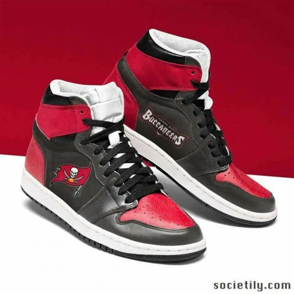 Air JD Hightop Shoes NFL Tampa Bay Buccaneers Red Black Air Jordan 1 High Sneakers V3