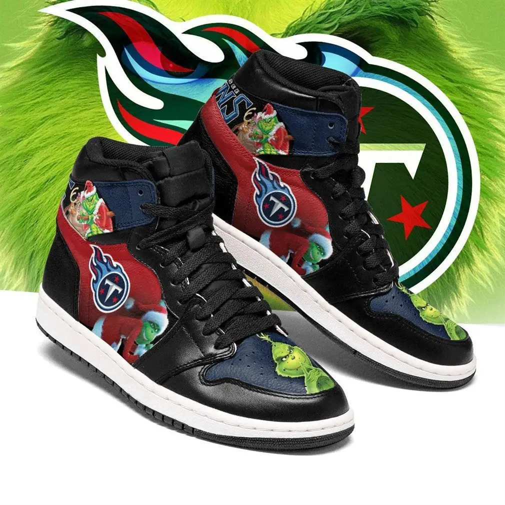 Air JD Hightop Shoes NFL Tennessee Titans The Grinch Air Jordan 1 High Sneakers