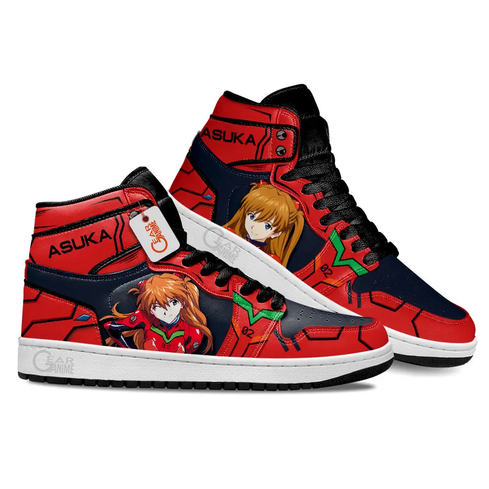 Air JD Hightop Shoes NGE Asuka Langley Soryu Custom Anime Shoes MN1001