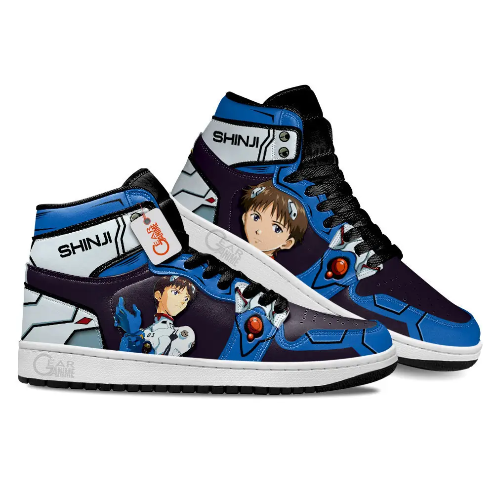 Air JD Hightop Shoes NGE Ikari Shinji Custom Anime Shoes MN1001