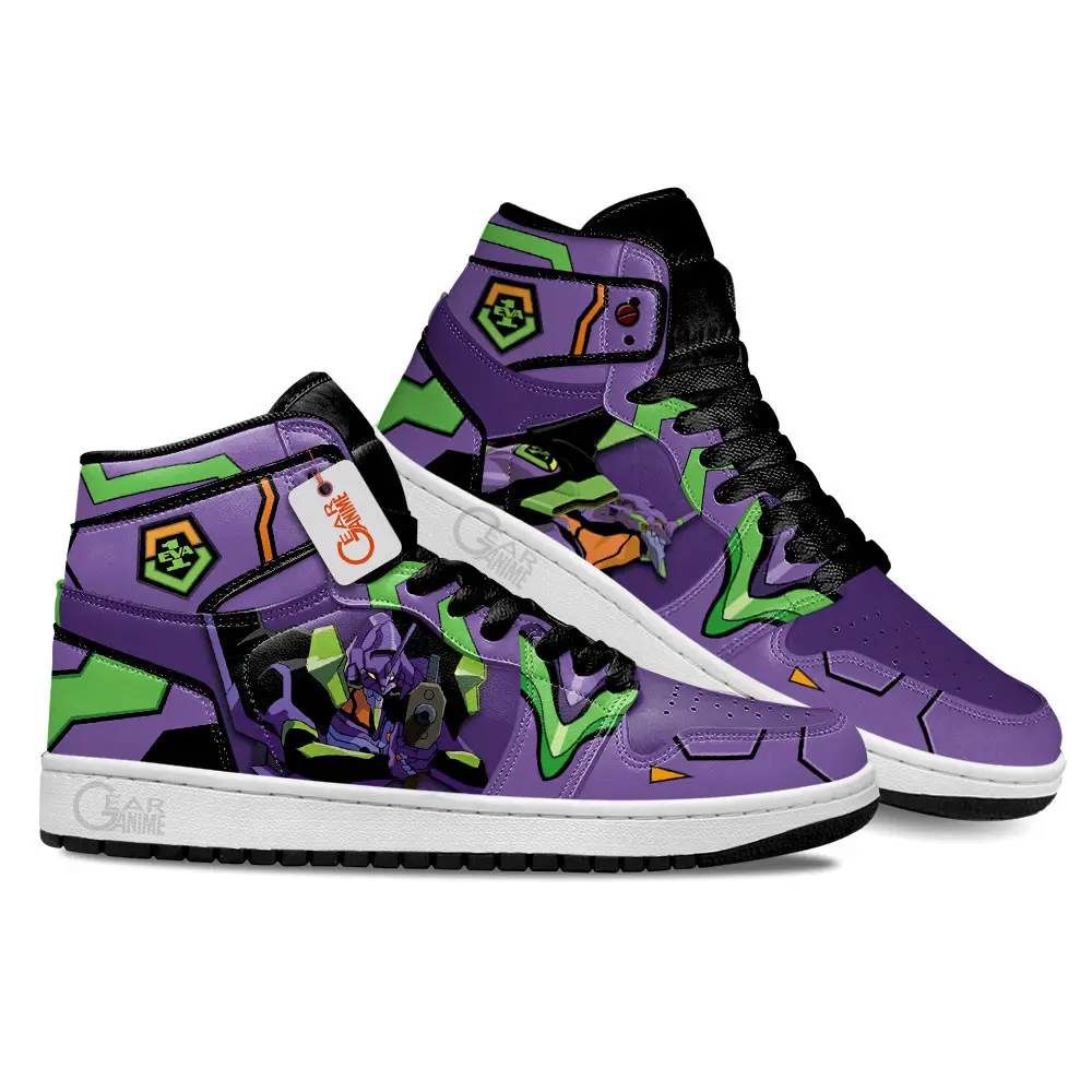 Air JD Hightop Shoes NGE Unit-01 Custom Anime Shoes MN1001