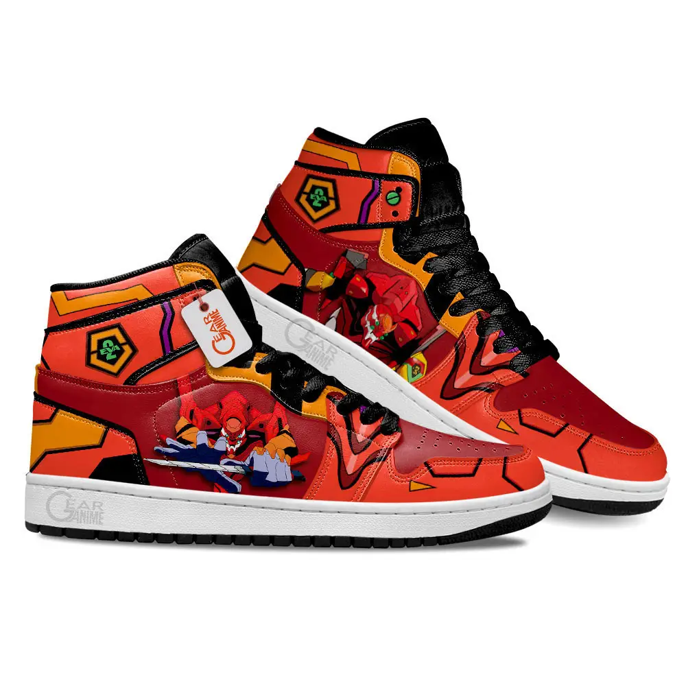 Air JD Hightop Shoes NGE Unit-02 Custom Anime Shoes MN1001
