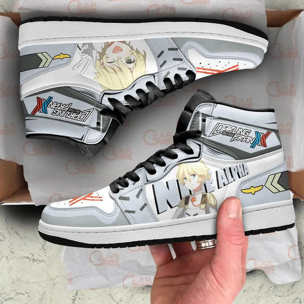Air JD Hightop Shoes Nine Alpha Darling In The Franxx JD1s Sneakers Anime Shoes MN10