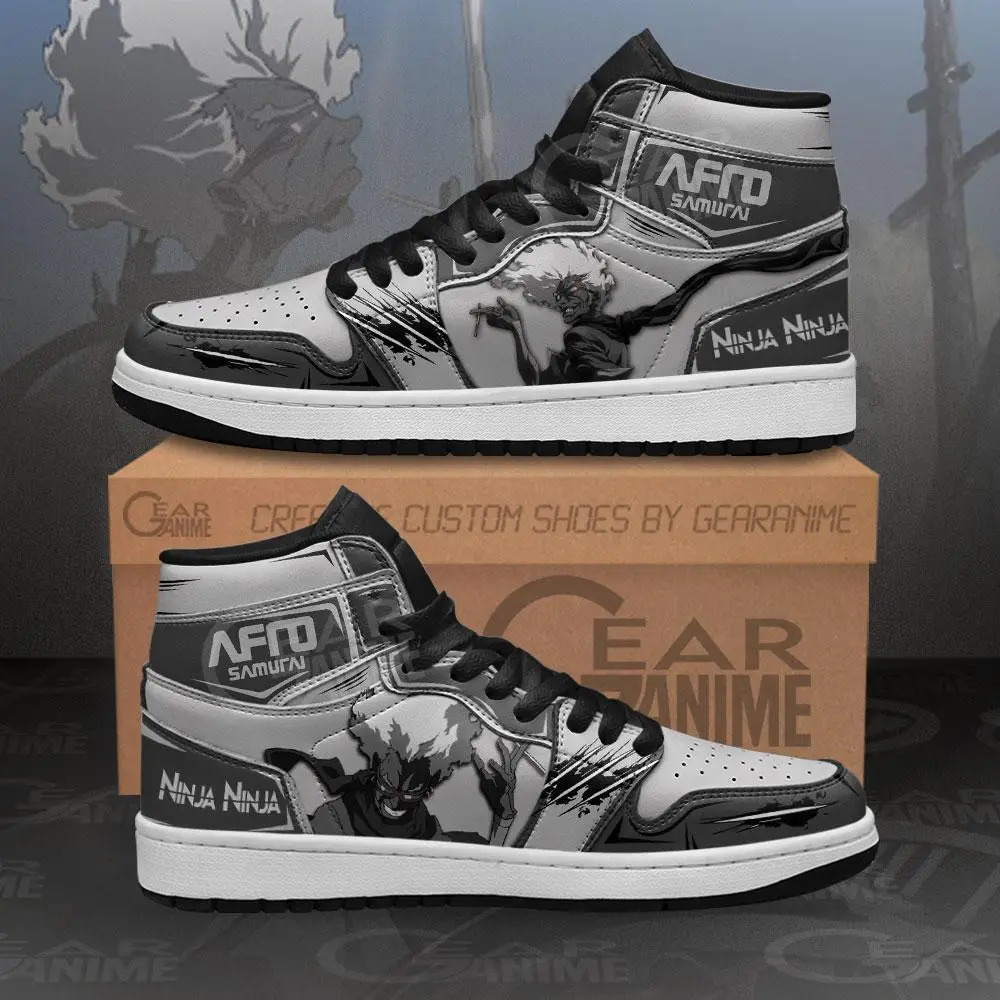 Air JD Hightop Shoes Ninja Ninja JD1s Sneakers Afro Samurai Custom Anime Shoes MN11 Air JD Hightop Shoes Ninja Ninja JD1s Sneakers Afro Samurai Custom Anime Shoes MN11 - Image 1