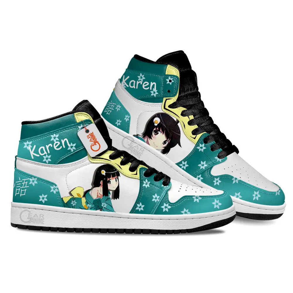 Air JD Hightop Shoes Nisemonogatari Tsukihi Araragi Custom Anime Shoes MN1001