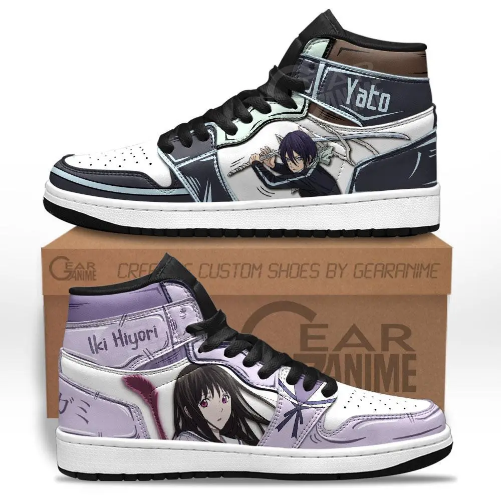 Air JD Hightop Shoes Noragami Iki Hiyori and Yato JD1s Sneakers Custom Anime Shoes