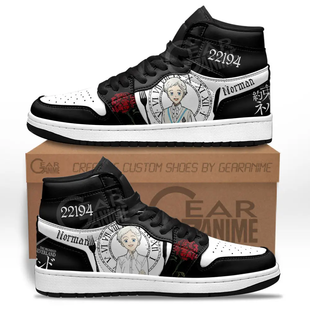Air JD Hightop Shoes Norman JD1s Sneakers The Promised Neverland Custom Anime Shoes