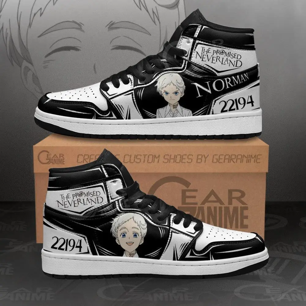 Air JD Hightop Shoes Norman The Promised Neverland JD1s Sneakers Custom Anime Shoes