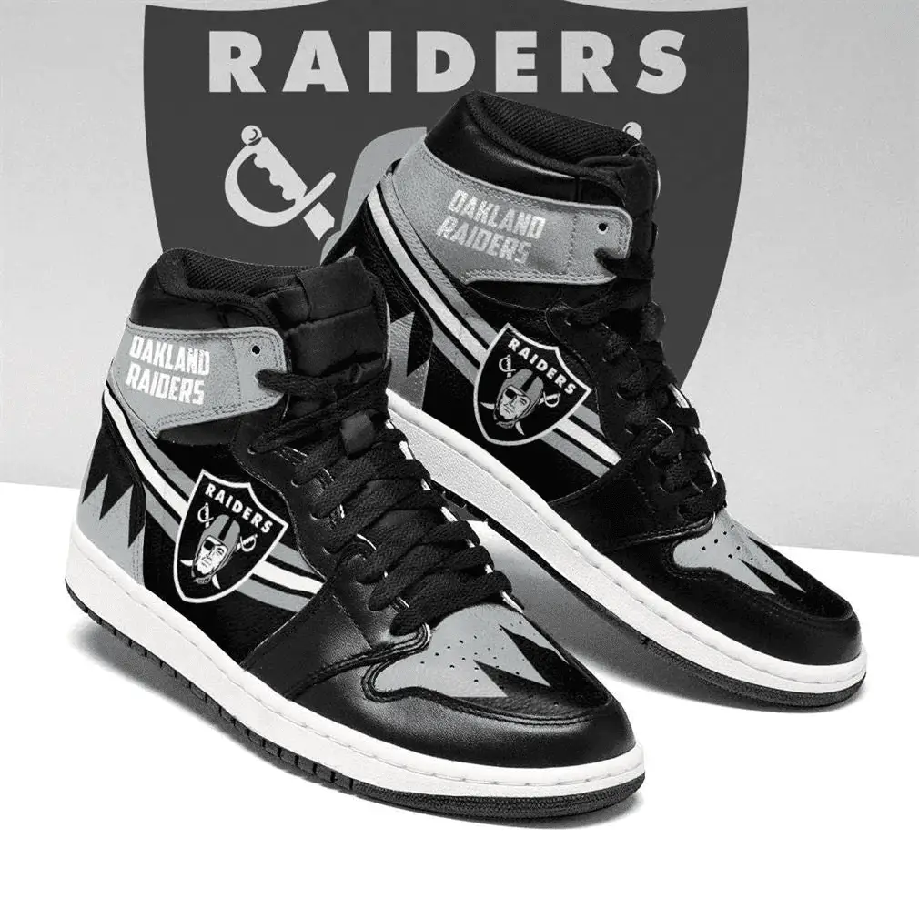 Air JD Hightop Shoes Oakland Raiders Team Custom JD Shoes Sneakers Ah11