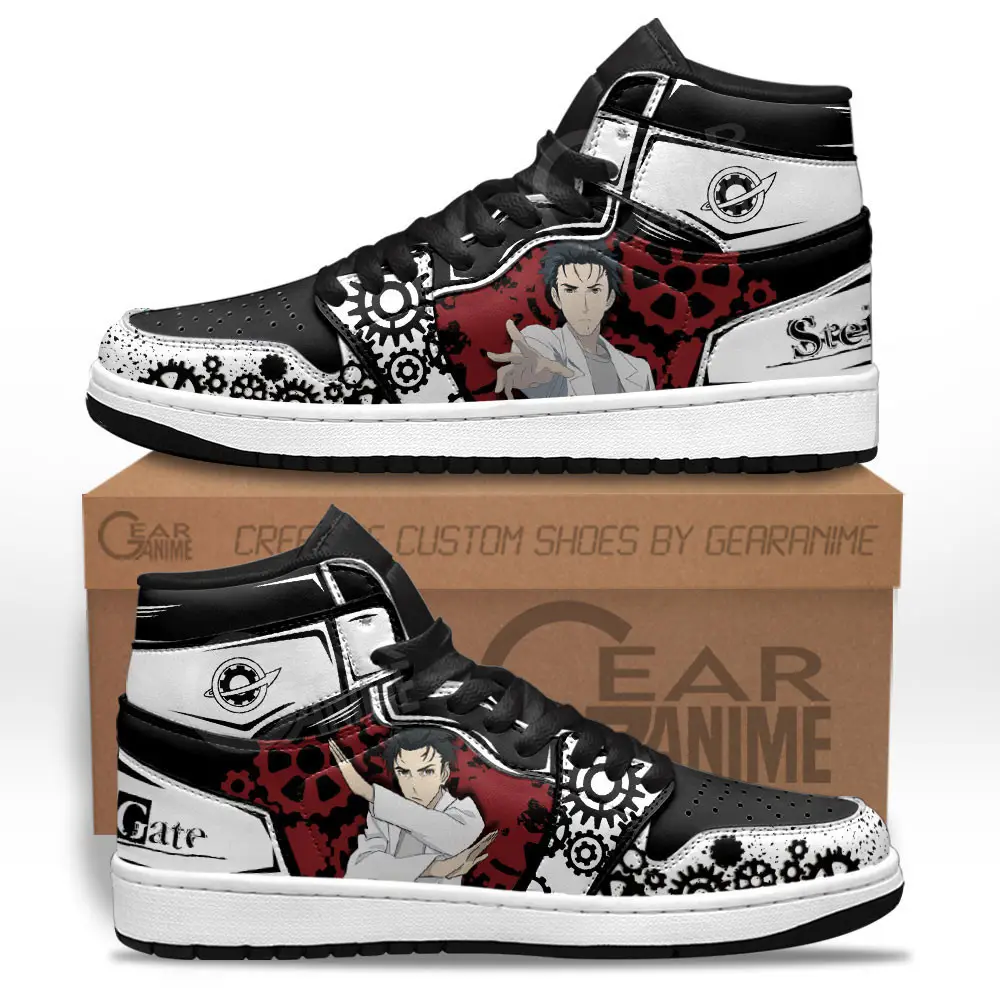 Air JD Hightop Shoes Okabe Rintarou JD1s Sneakers Custom Steins Gate Anime Shoes