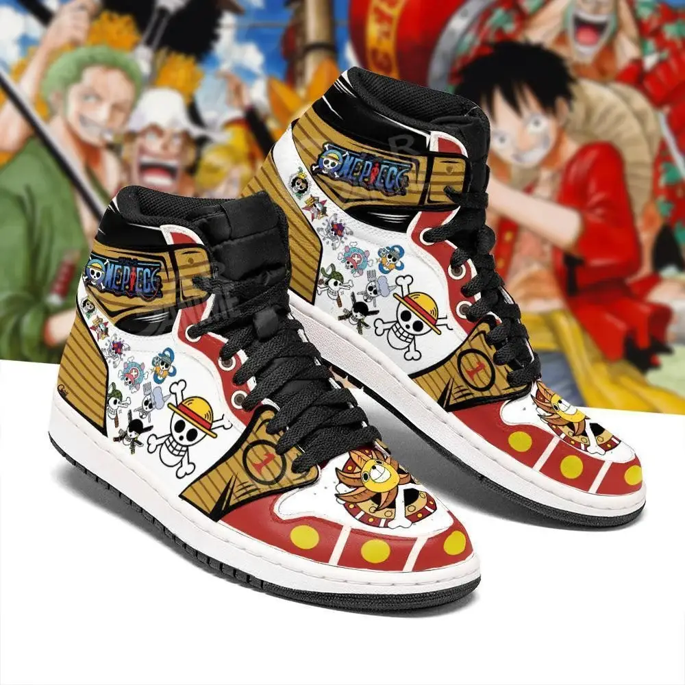 Air JD Hightop Shoes One Piece Straw Hat Pirates JD1s Sneakers Custom Jolly Rogers For Fans Air JD Hightop Shoes One Piece Straw Hat Pirates JD1s Sneakers Custom Jolly Rogers For Fans - Image 1