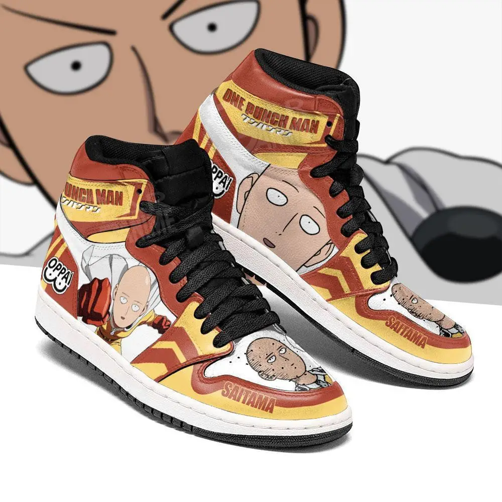 Air JD Hightop Shoes One Punch Man JD1s Sneakers Saitama Funny Face Custom Shoes