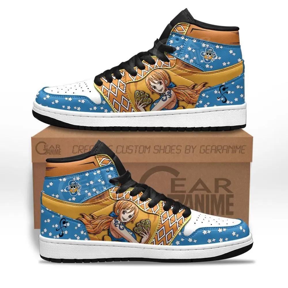Air JD Hightop Shoes OP Nami J1s Sneakers Custom Anime One Piece Shoes Air JD Hightop Shoes OP Nami J1s Sneakers Custom Anime One Piece Shoes - Image 1