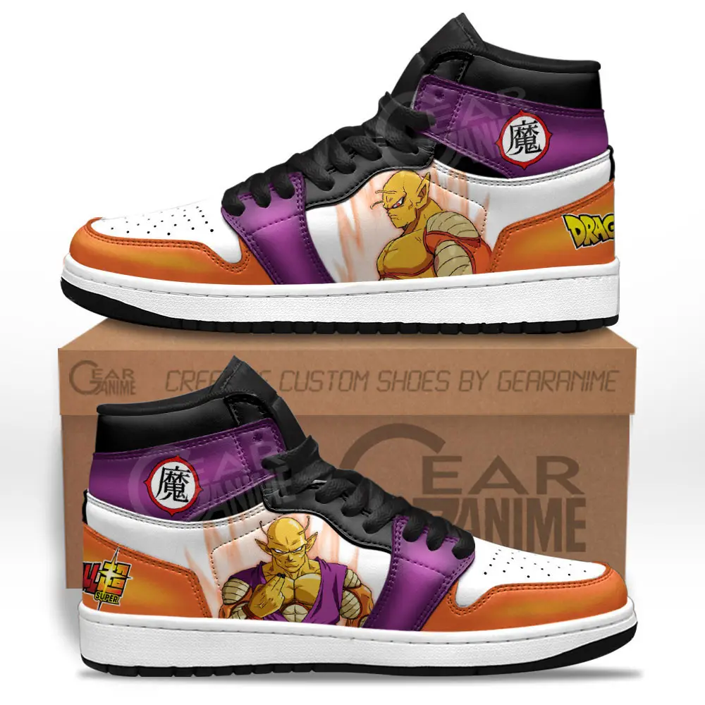 Air JD Hightop Shoes Orange Piccolo JD1s Sneakers Dragon Ball Super Custom Anime Shoes