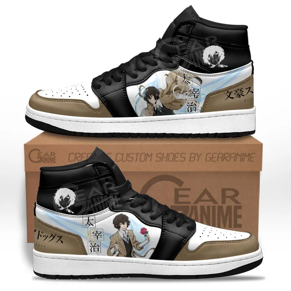 Air JD Hightop Shoes Osamu Dazai JD1s Sneakers Custom Bungo Stray Dogs Anime Shoes