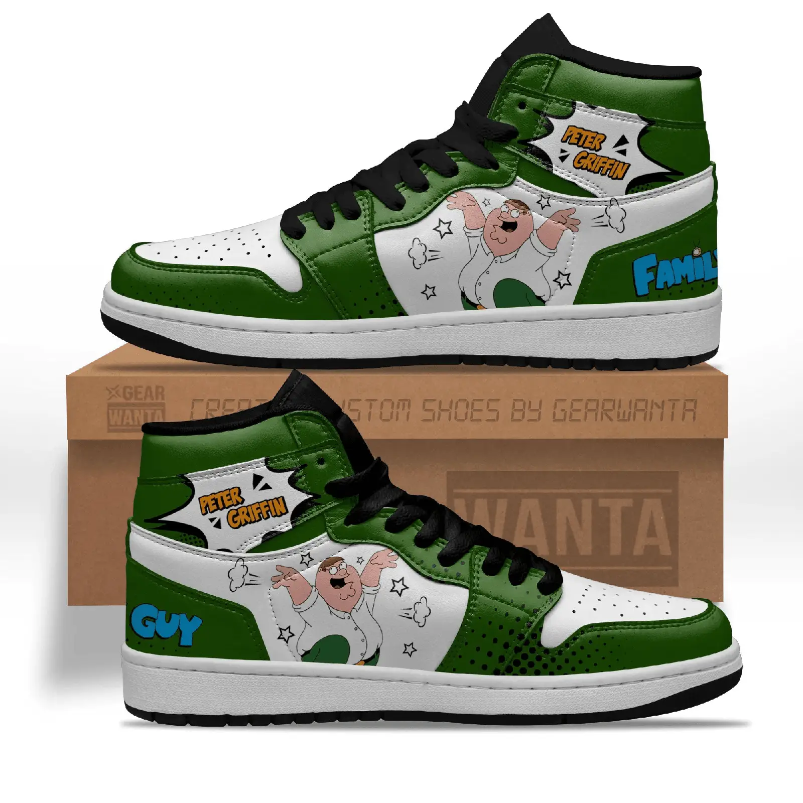 Air JD Hightop Shoes Peter Griffin Air J1s Sneakers Custom Family Guy Shoes