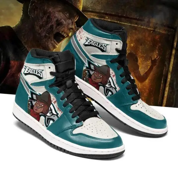 Air JD Hightop Shoes Philadelphia Eagles Horror Custom Shoes Sneakers Hi