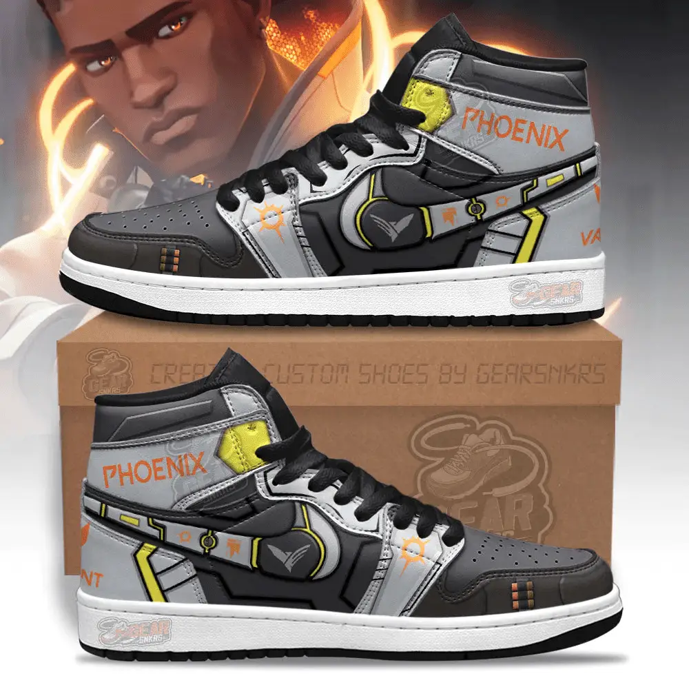 Air JD Hightop Shoes Phoenix Valorant Agent J1 Shoes Custom For Gamer MN13 Air JD Hightop Shoes Phoenix Valorant Agent J1 Shoes Custom For Gamer MN13 - Image 1