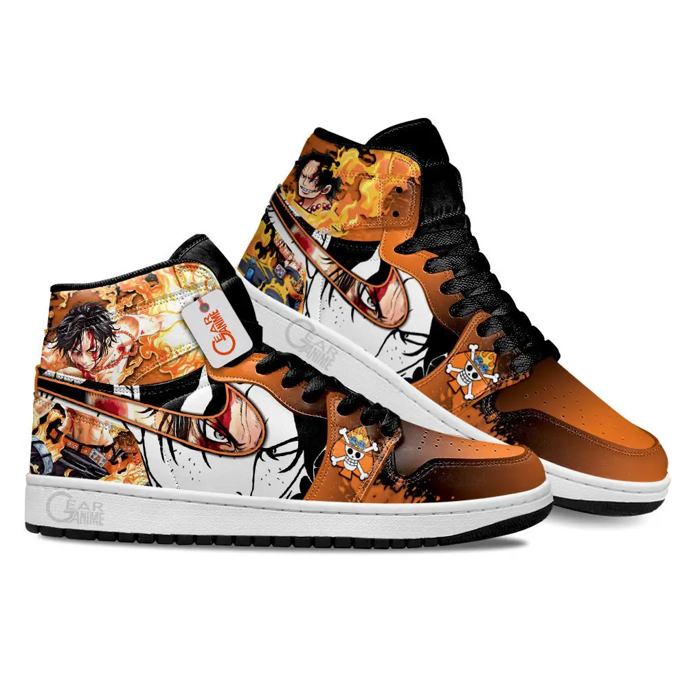 Air JD Hightop Shoes Portgas D. Ace Anime Shoes Custom Sneakers MN2102 Air JD Hightop Shoes Portgas D. Ace Anime Shoes Custom Sneakers MN2102 - Image 1