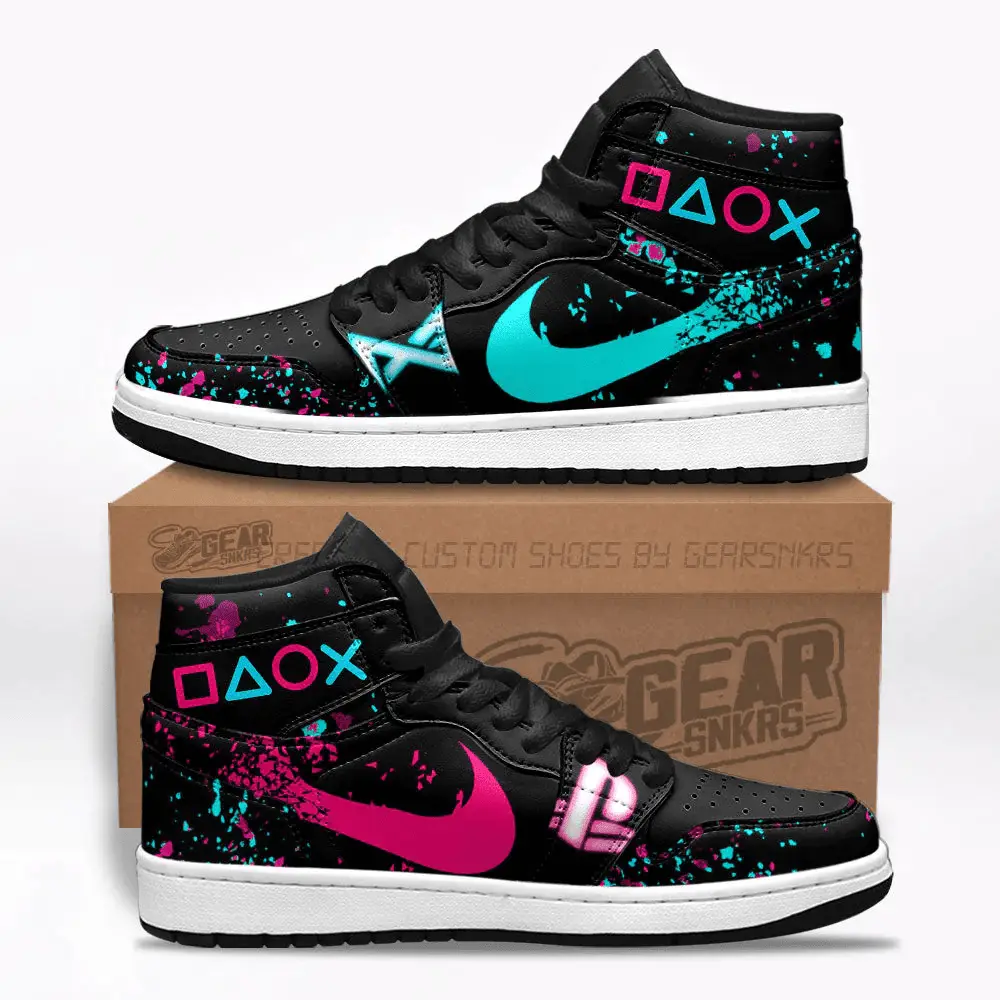 Air JD Hightop Shoes PS4 DualShock 4 Game Controler J1 Shoes Custom For Fans Sneakers TT27