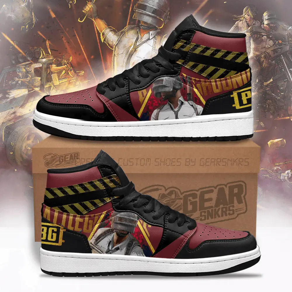 Air JD Hightop Shoes PUBG J1 Shoes Custom For Fans Sneakers TT06