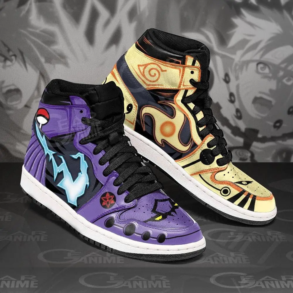 Air JD Hightop Shoes Rasenshuriken vs Susanoo JD Sneakers Custom For Naruto Fans