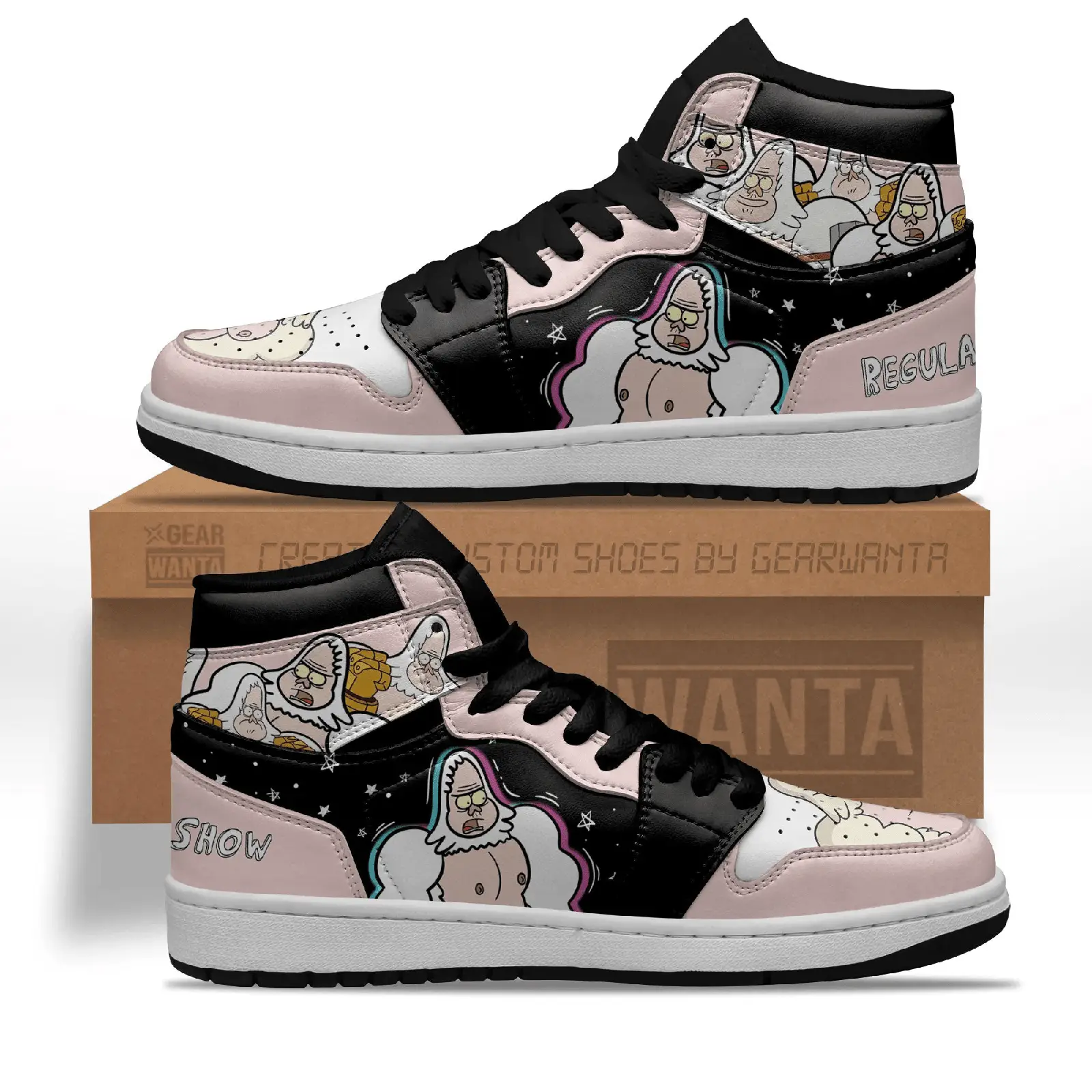 Air JD Hightop Shoes Regular Show Skips Walks J1 Shoes Custom Sneakers Funny