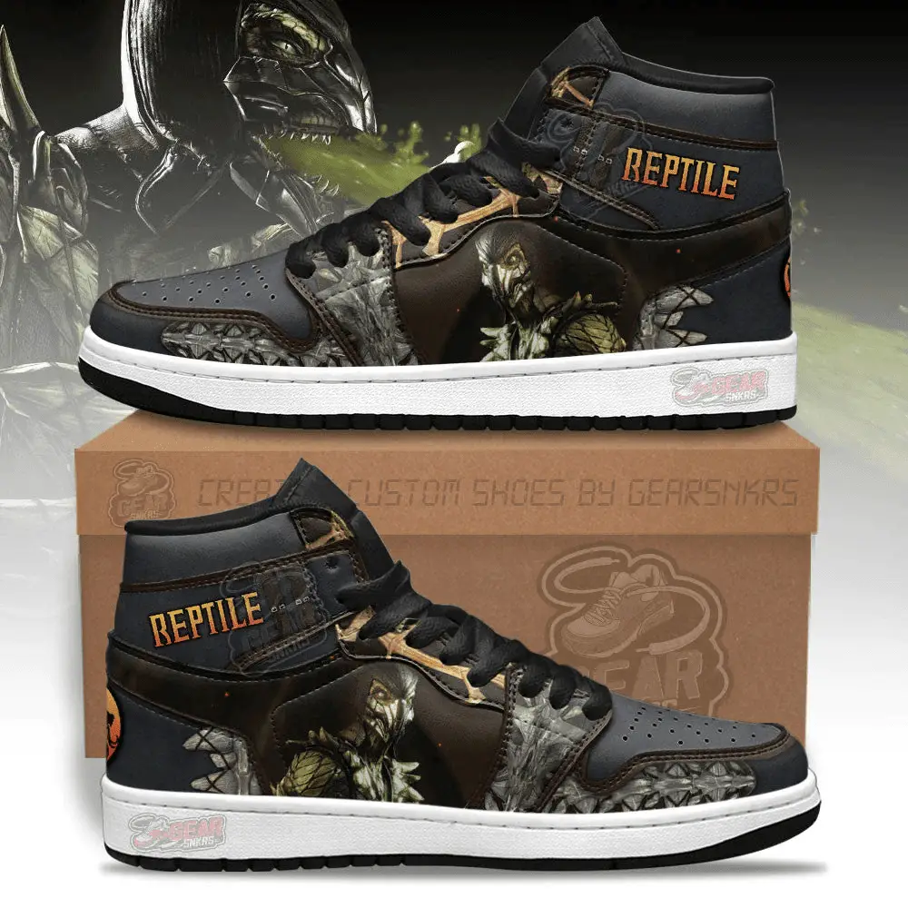 Air JD Hightop Shoes Reptile Mortal Kombat J1 Shoes Custom For Fans