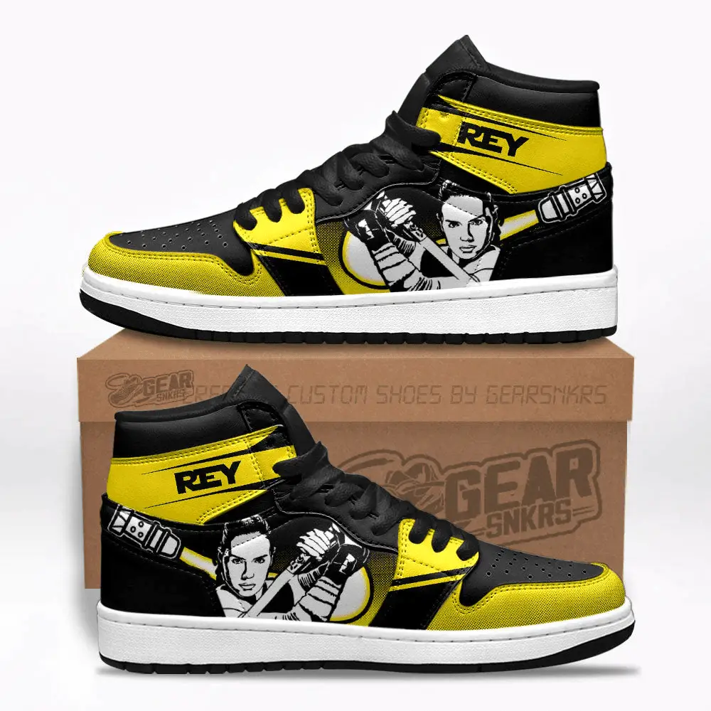 Air JD Hightop Shoes Rey Star Wars J1 Shoes Custom For Fans Sneakers TT26