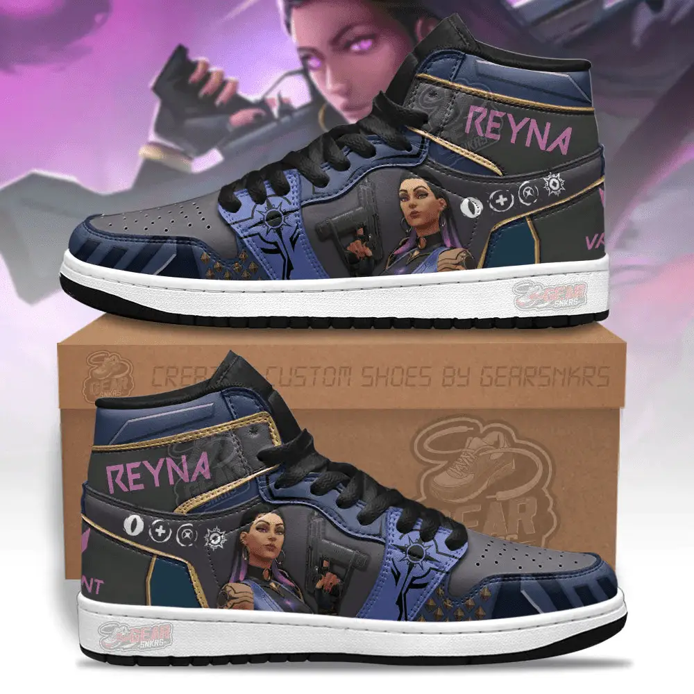 Air JD Hightop Shoes Reyna Valorant Agent J1 Shoes Custom For Gamer MN13