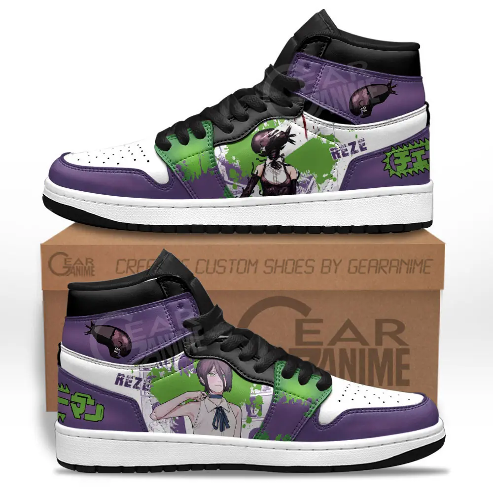 Air JD Hightop Shoes Reze JD1s Sneakers Custom Anime Shoes