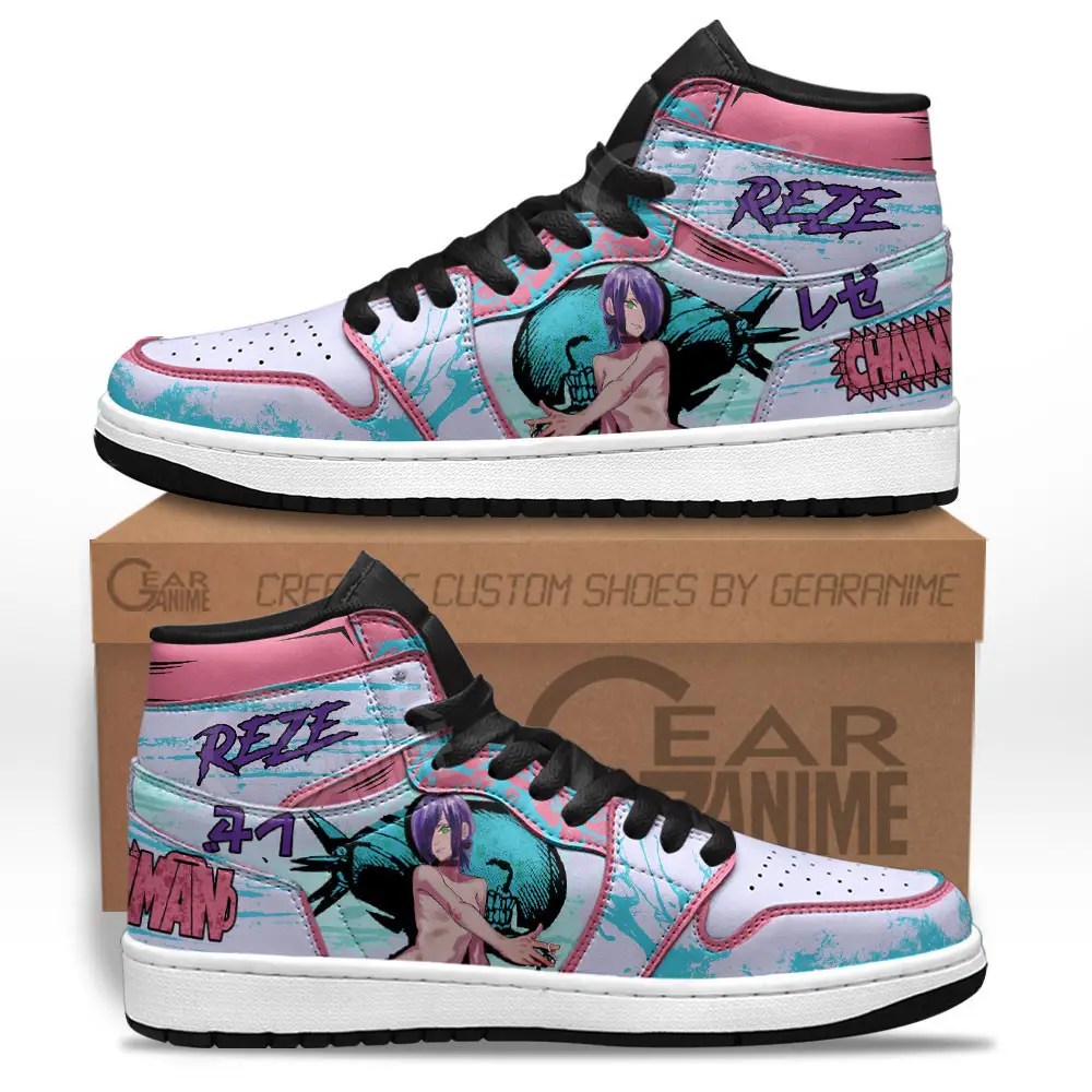 Air JD Hightop Shoes Reze JD1s Sneakers Custom Anime Shoes Perfect Gift Idea