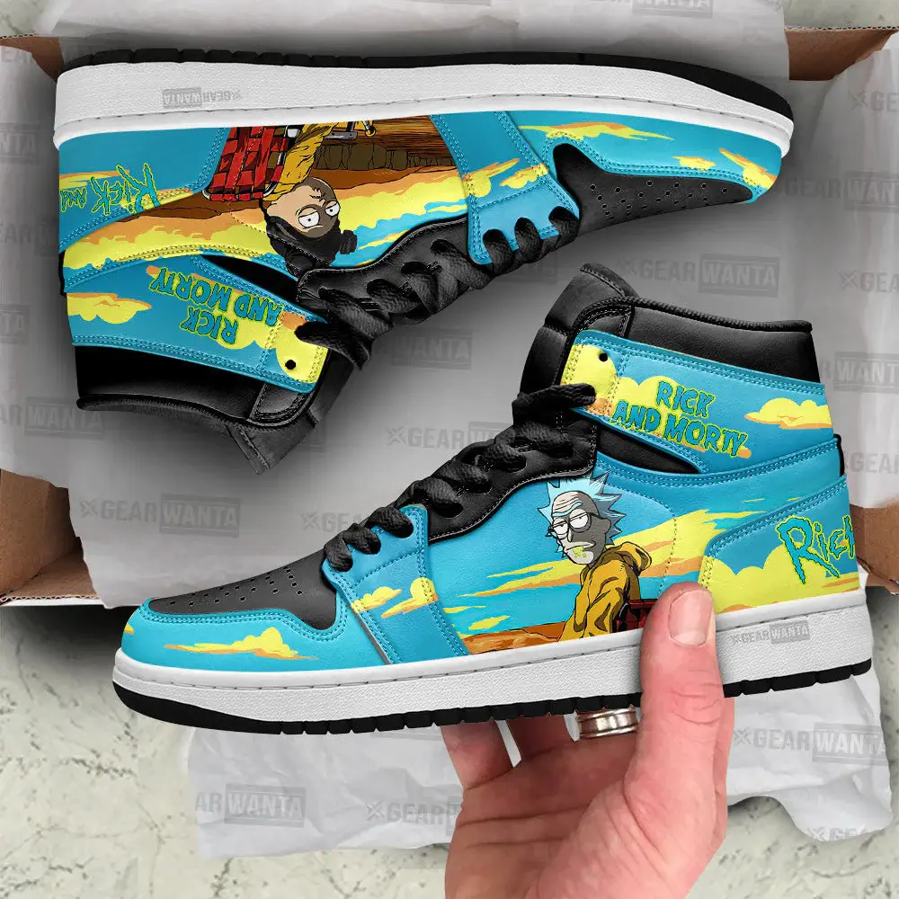 Air JD Hightop Shoes Rick and Morty Crossover Breaking Bad Air J1s Sneakers Custom Shoes