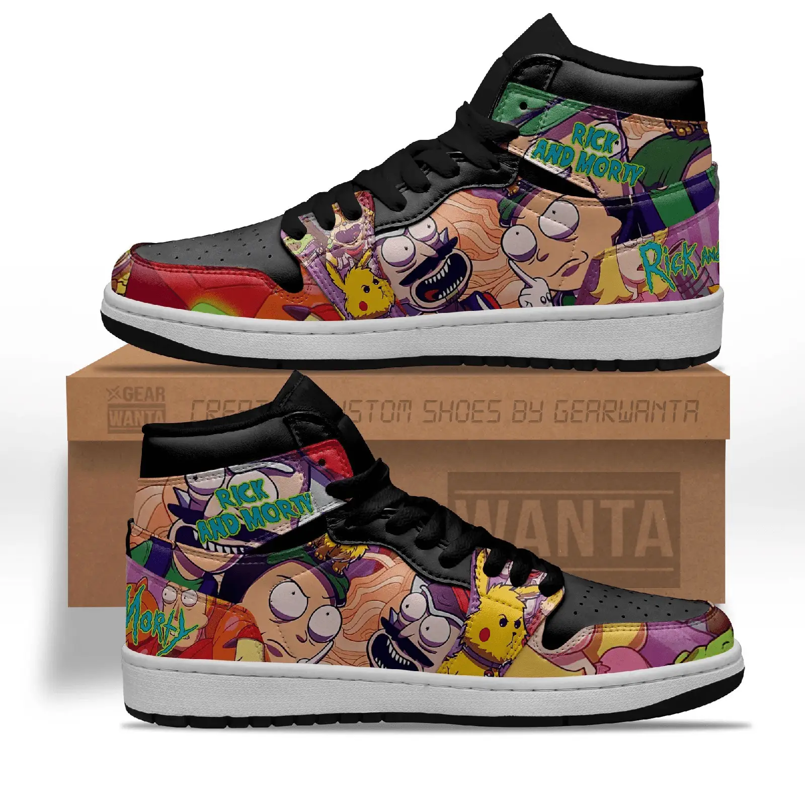 Air JD Hightop Shoes Rick and Morty Crossover Super Mario Air J1s Sneakers Custom Shoes