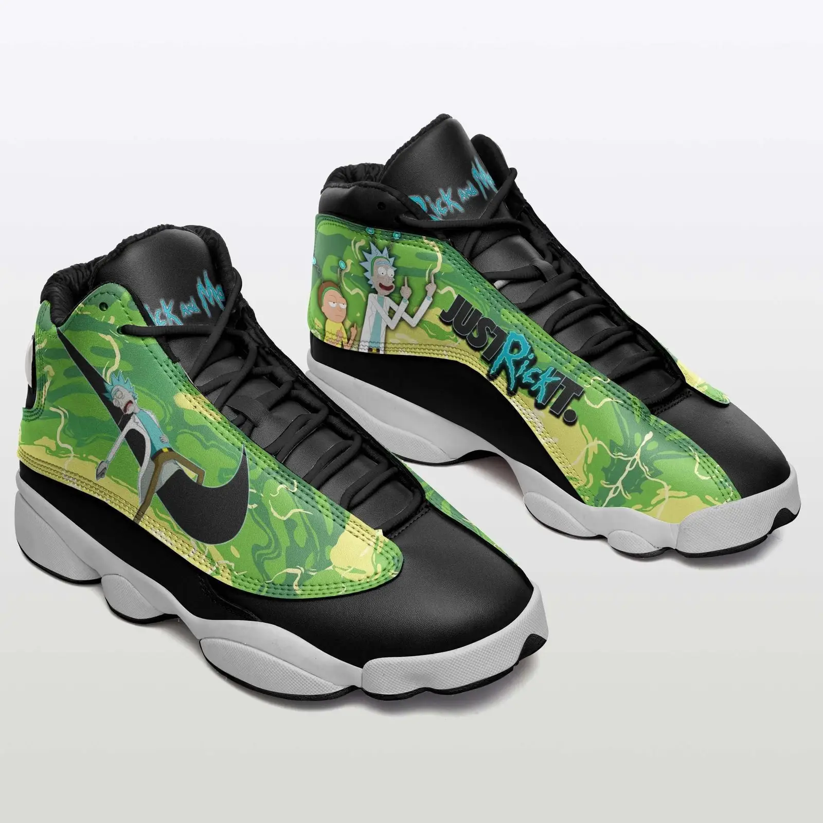 Air JD Hightop Shoes Rick and Morty Shoes Custom J13 Sneakers AH22104