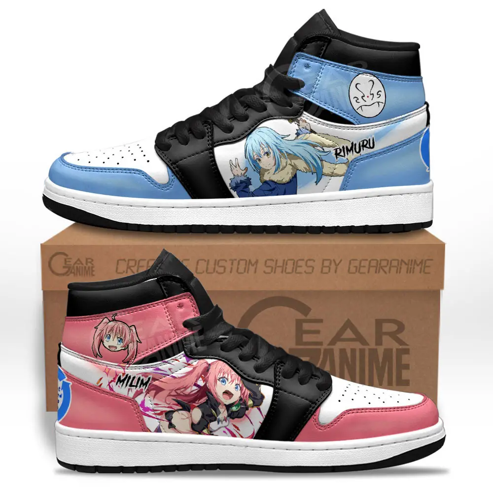 Air JD Hightop Shoes Rimuru Tempest and Milim Nava JD1s Sneakers Reincarnated as a Slime Custom Anime Shoes Air JD Hightop Shoes Rimuru Tempest and Milim Nava JD1s Sneakers Reincarnated as a Slime Custom Anime Shoes - Image 1