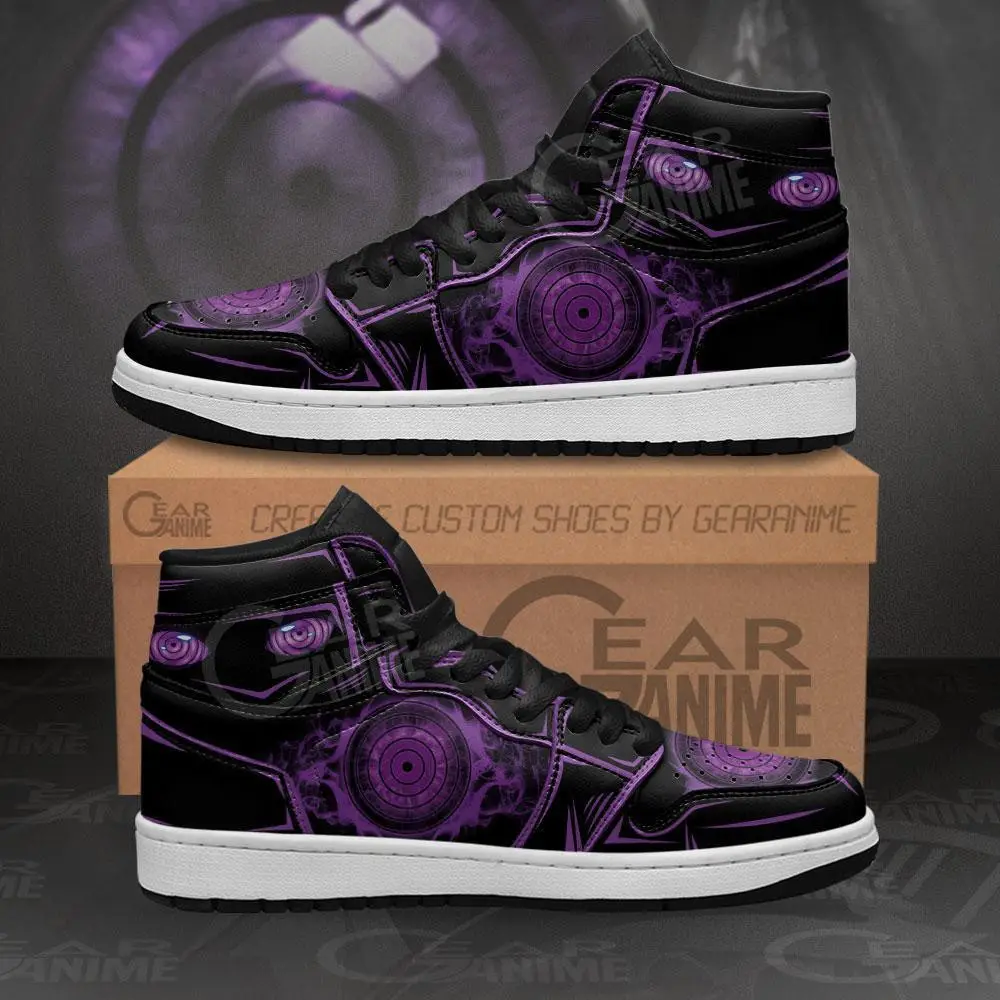 Air JD Hightop Shoes Rinnegan Eyes JD1s Sneakers Custom Sharingan Anime Shoes